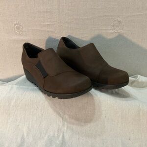 Munro American Brown Suede/ Nubuck Slip On Wedge COMFORT Shoes 8w A+++